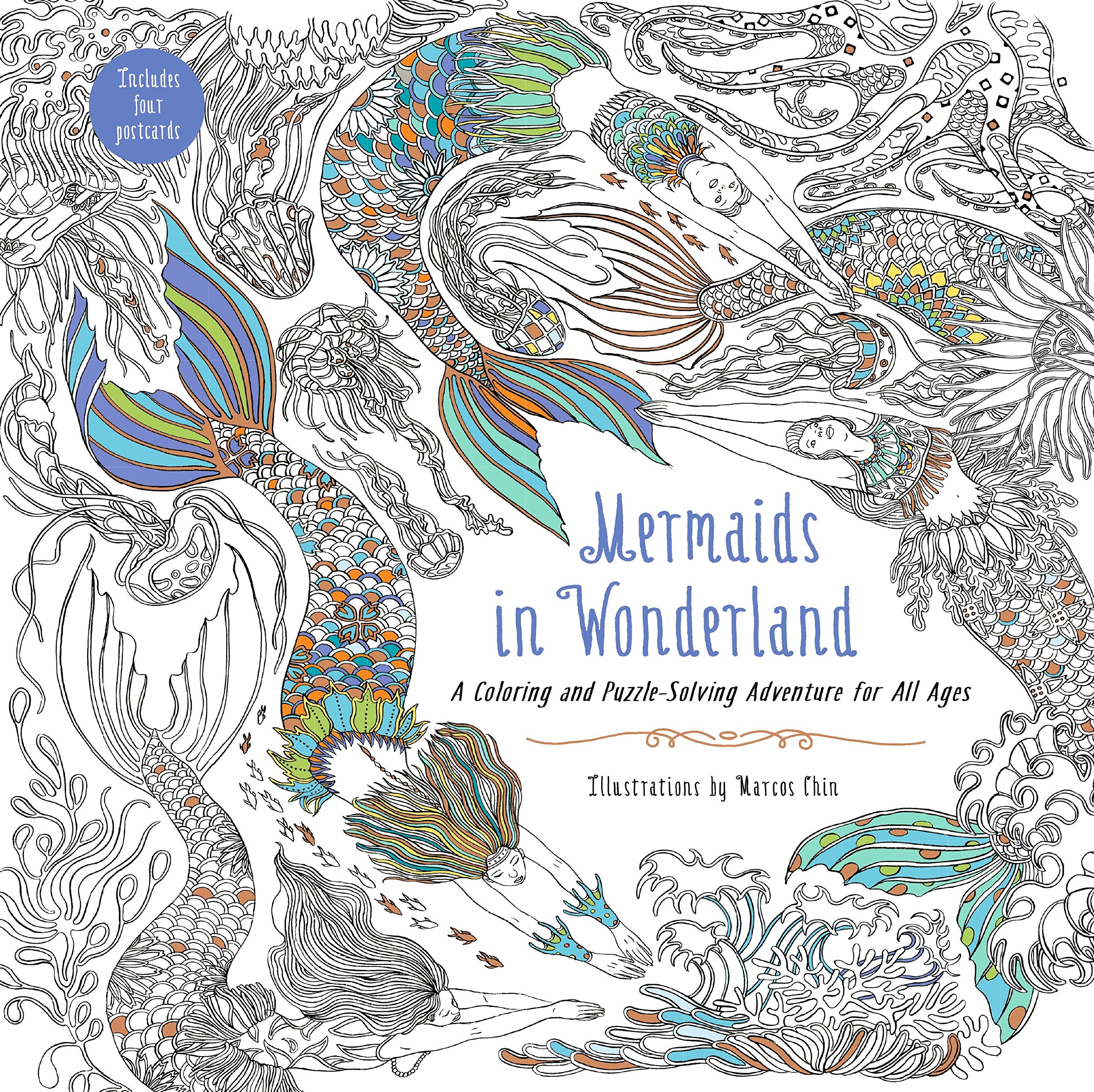 Algopix Similar Product 3 - Mermaids in Wonderland A Coloring and