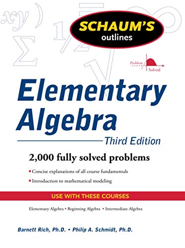 Algopix Similar Product 1 - Schaums Outline of Elementary Algebra