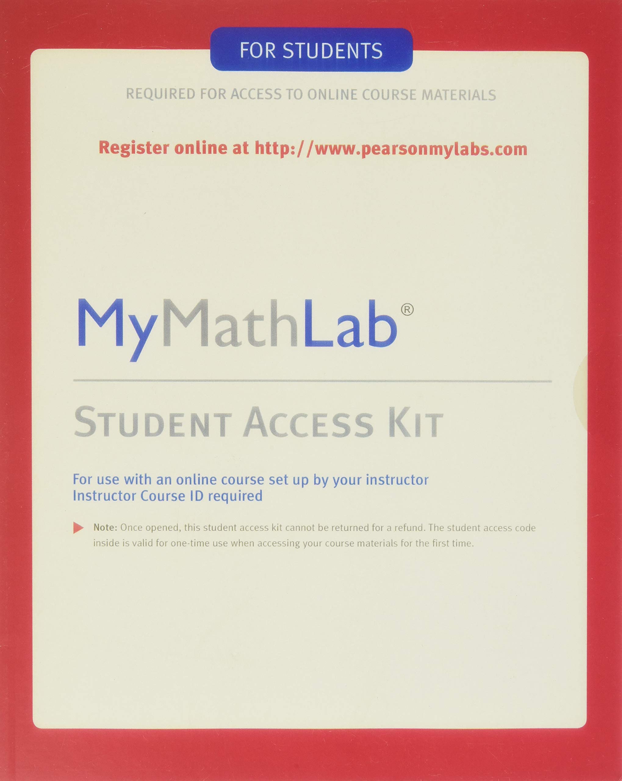 Algopix Similar Product 10 - MyMathLab: Student Access Kit