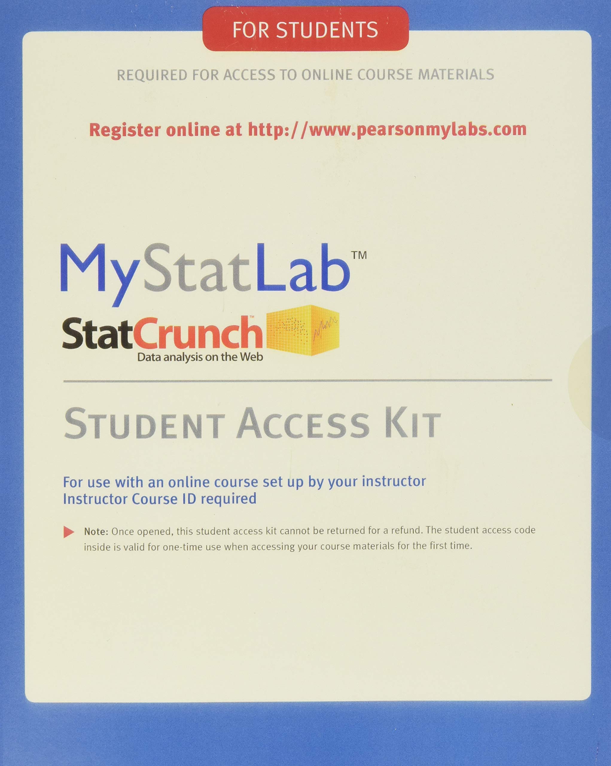 Algopix Similar Product 12 - MyStatLab Student Access Kit Including