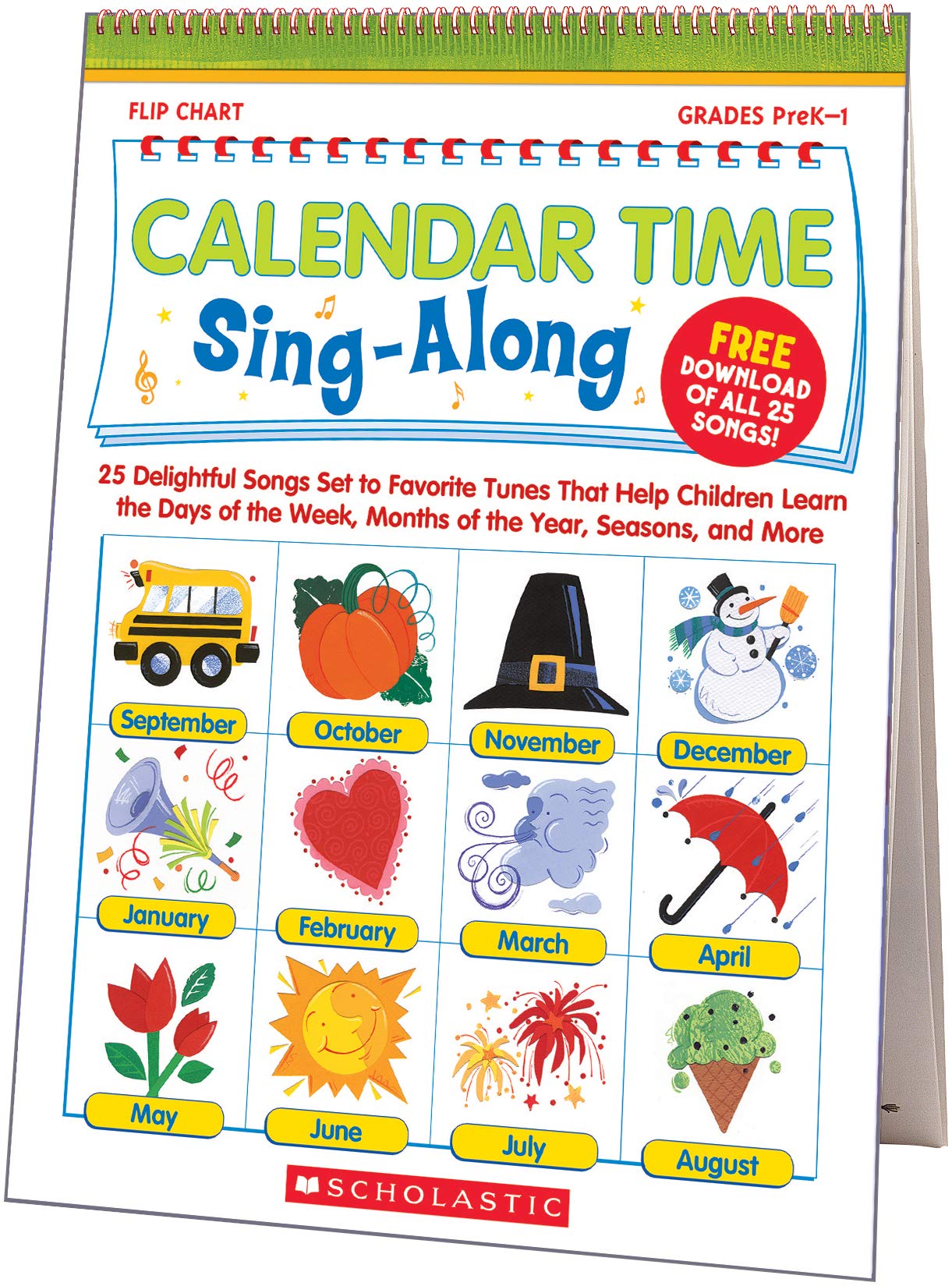 Algopix Similar Product 11 - Calendar Time SingAlong Flip Chart 25