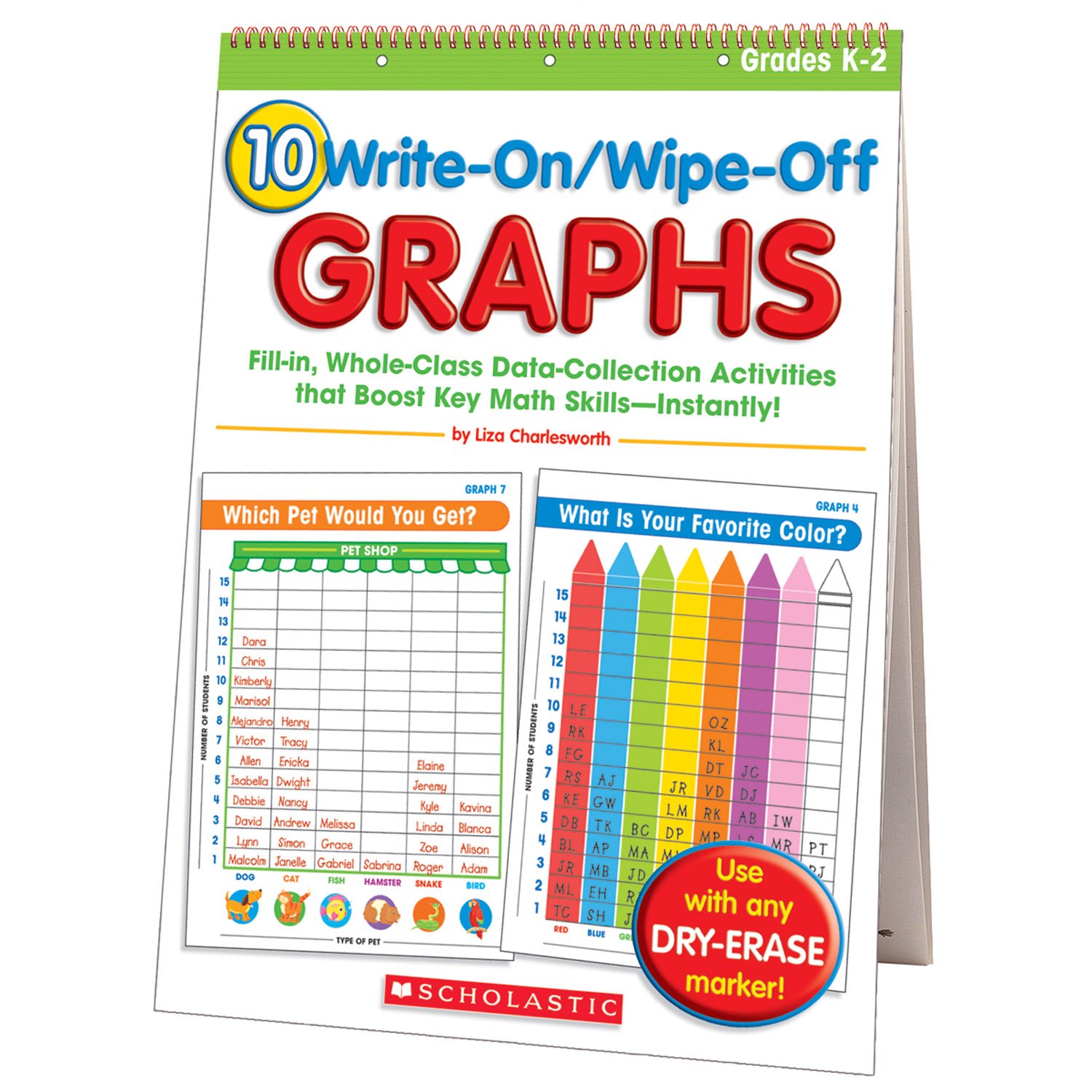 Algopix Similar Product 10 - 10 WriteOnWipeOff Graphs Flip Chart