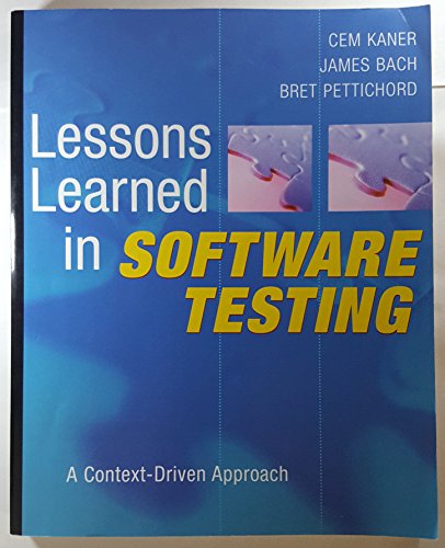 Algopix Similar Product 18 - Lessons Learned in Software Testing A