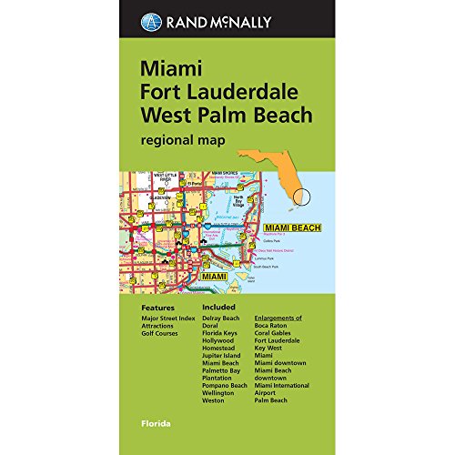 Algopix Similar Product 12 - Folded Map Miami Fort Lauderdale and