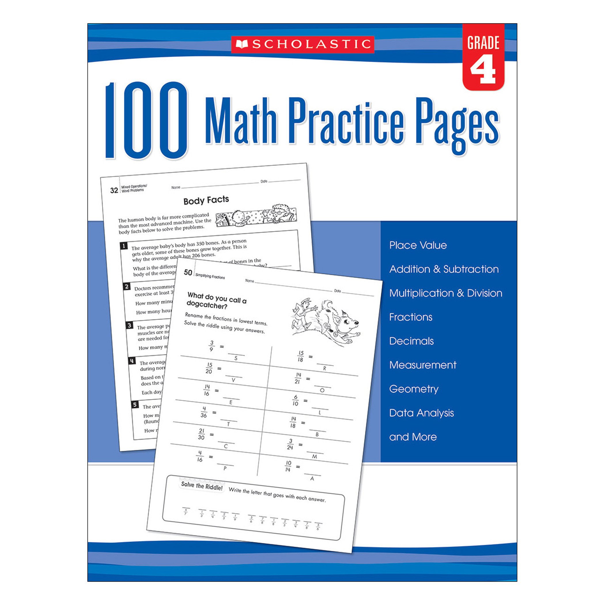 Algopix Similar Product 6 - 100 Math Practice Pages (Grade 4)
