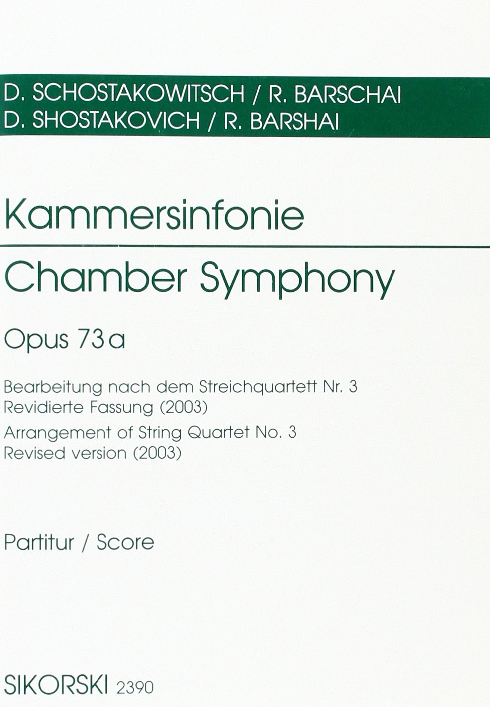 Algopix Similar Product 13 - Chamber Symphony Op73a Score