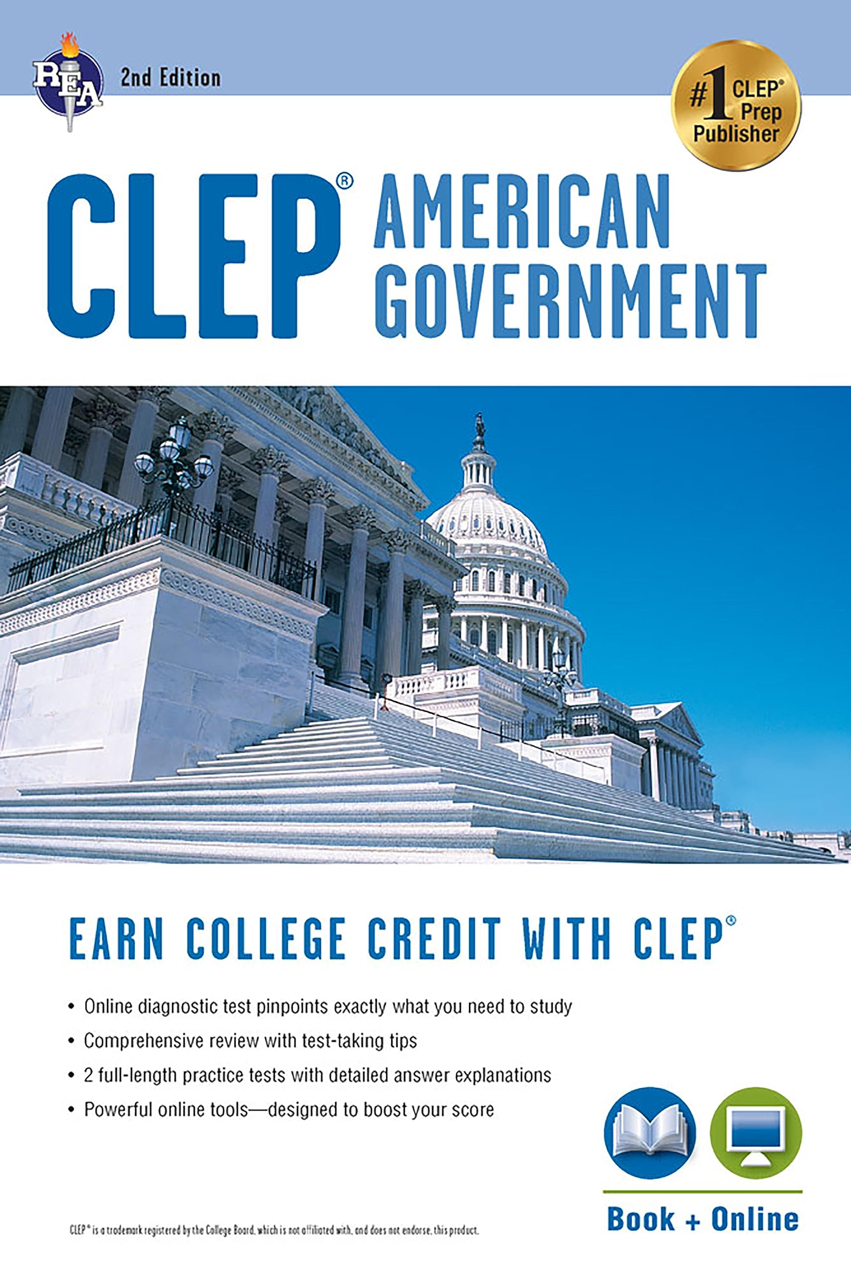 Algopix Similar Product 20 - CLEP American Government Book  Online