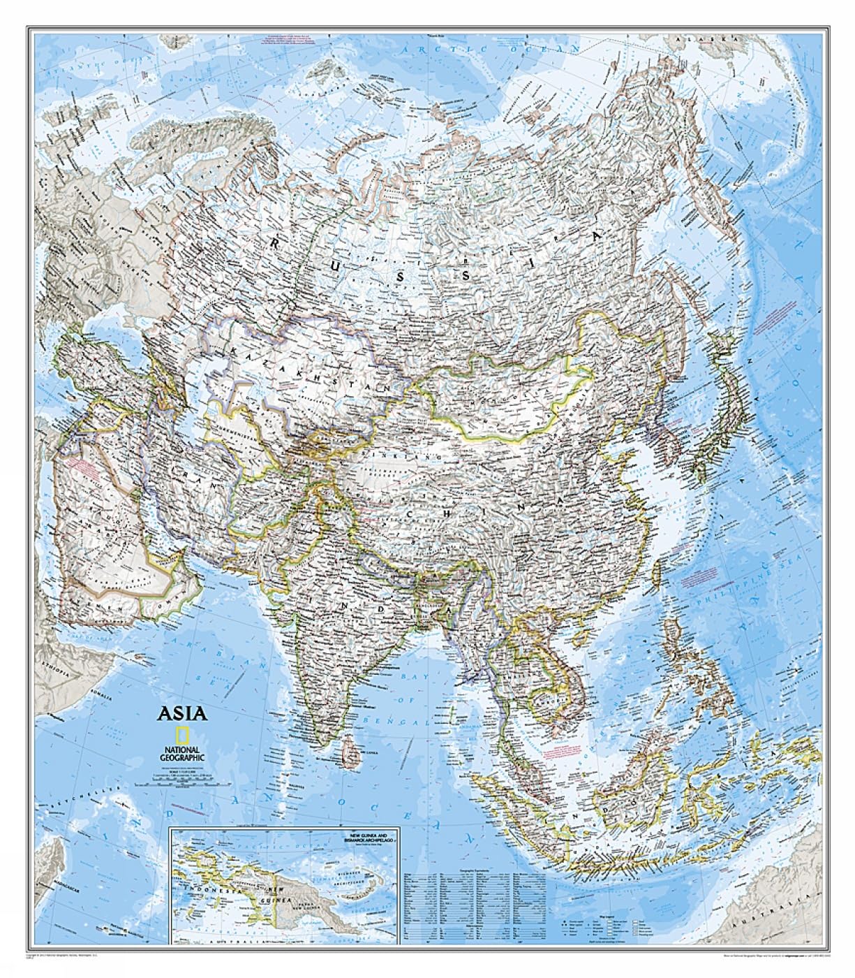Algopix Similar Product 4 - National Geographic Asia Wall Map 