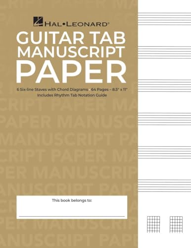 Algopix Similar Product 7 - Guitar Tablature Manuscript Paper 