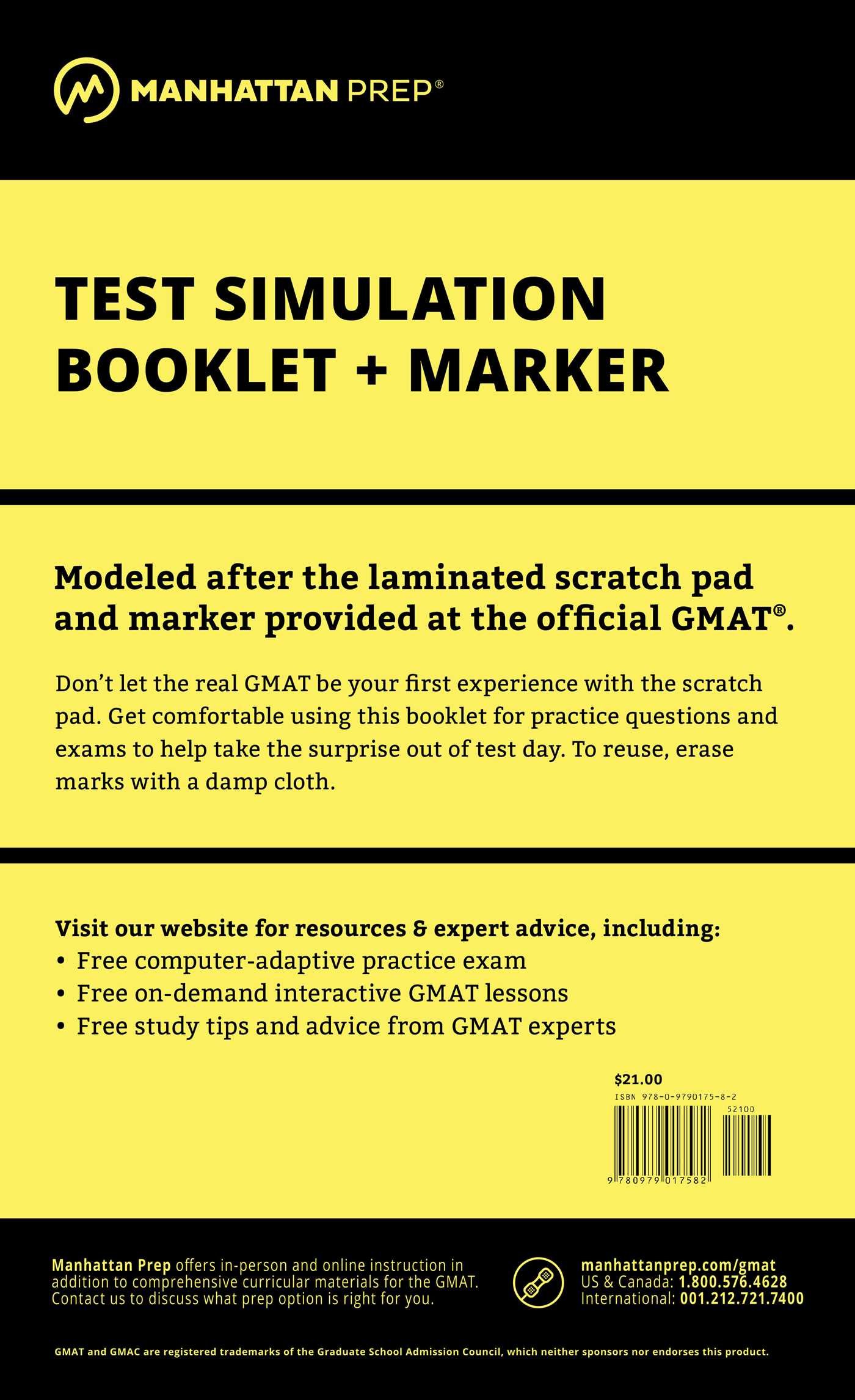Algopix Similar Product 4 - Manhattan GMAT Test Simulation Booklet
