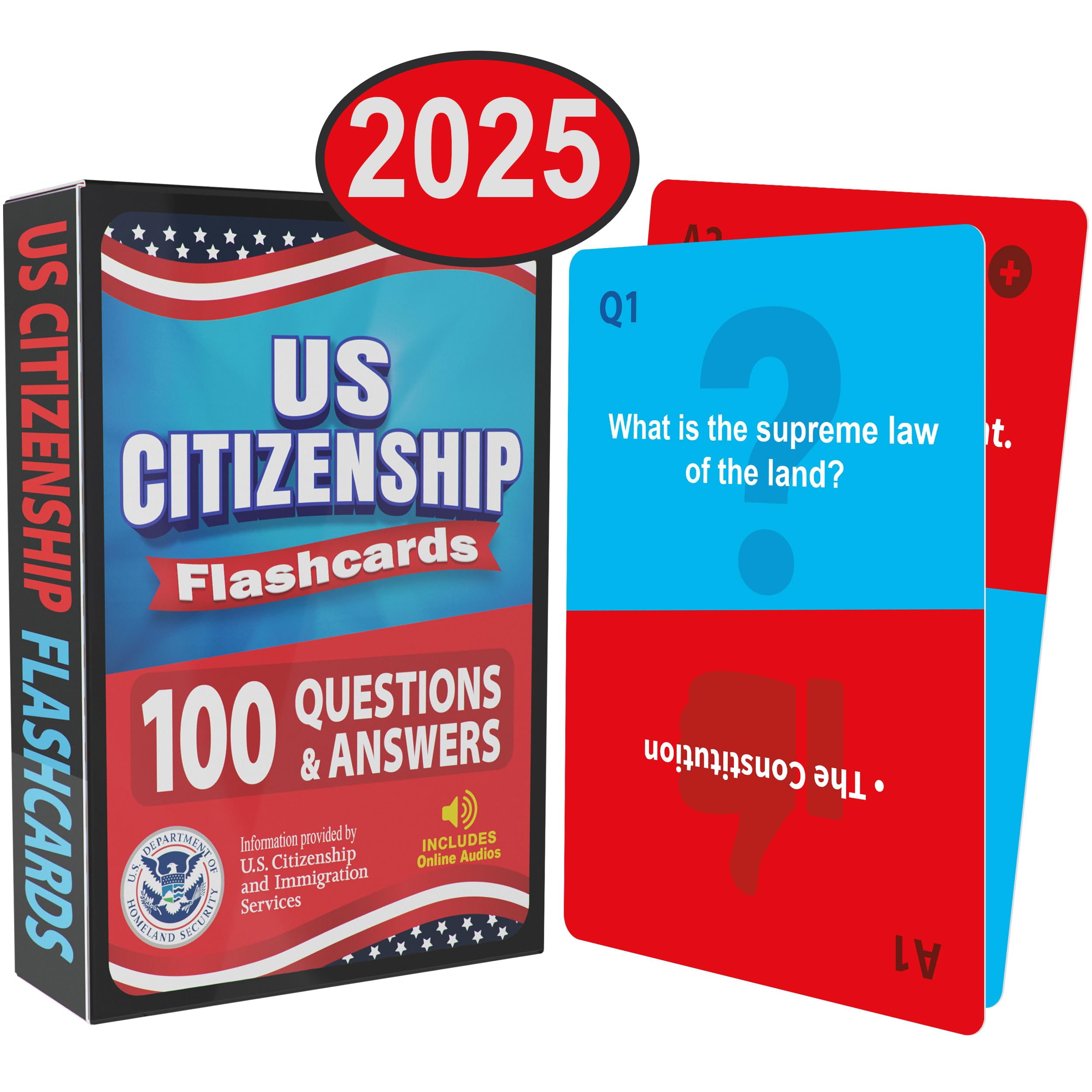 Algopix Similar Product 1 - US Citizenship Flash Cards 2025