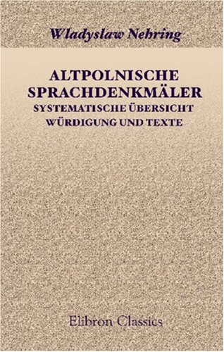 Algopix Similar Product 11 - Altpolnische Sprachdenkmler