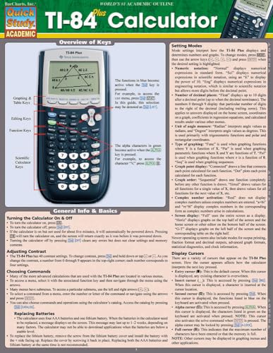 Algopix Similar Product 12 - Ti 84 Plus Calculator Quick Study