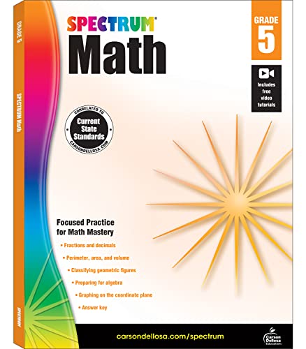 Algopix Similar Product 6 - Spectrum 5th Grade Math Workbooks Ages
