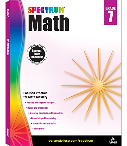 Algopix Similar Product 5 - Spectrum 7th Grade Math Workbooks Ages