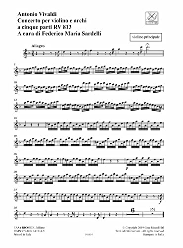 Algopix Similar Product 18 - Concerto RV 813 for Violin and Strings
