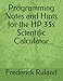Algopix Similar Product 17 - Programming Notes and Hints for the HP