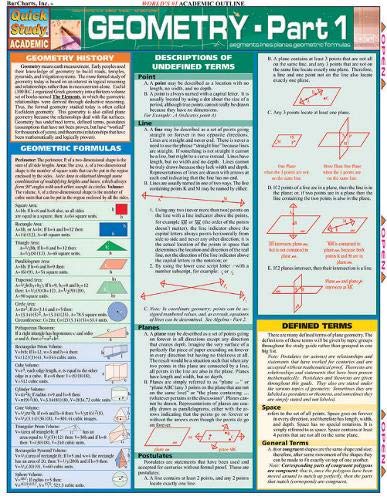 Algopix Similar Product 19 - Geometry Part 1 Quickstudy Reference