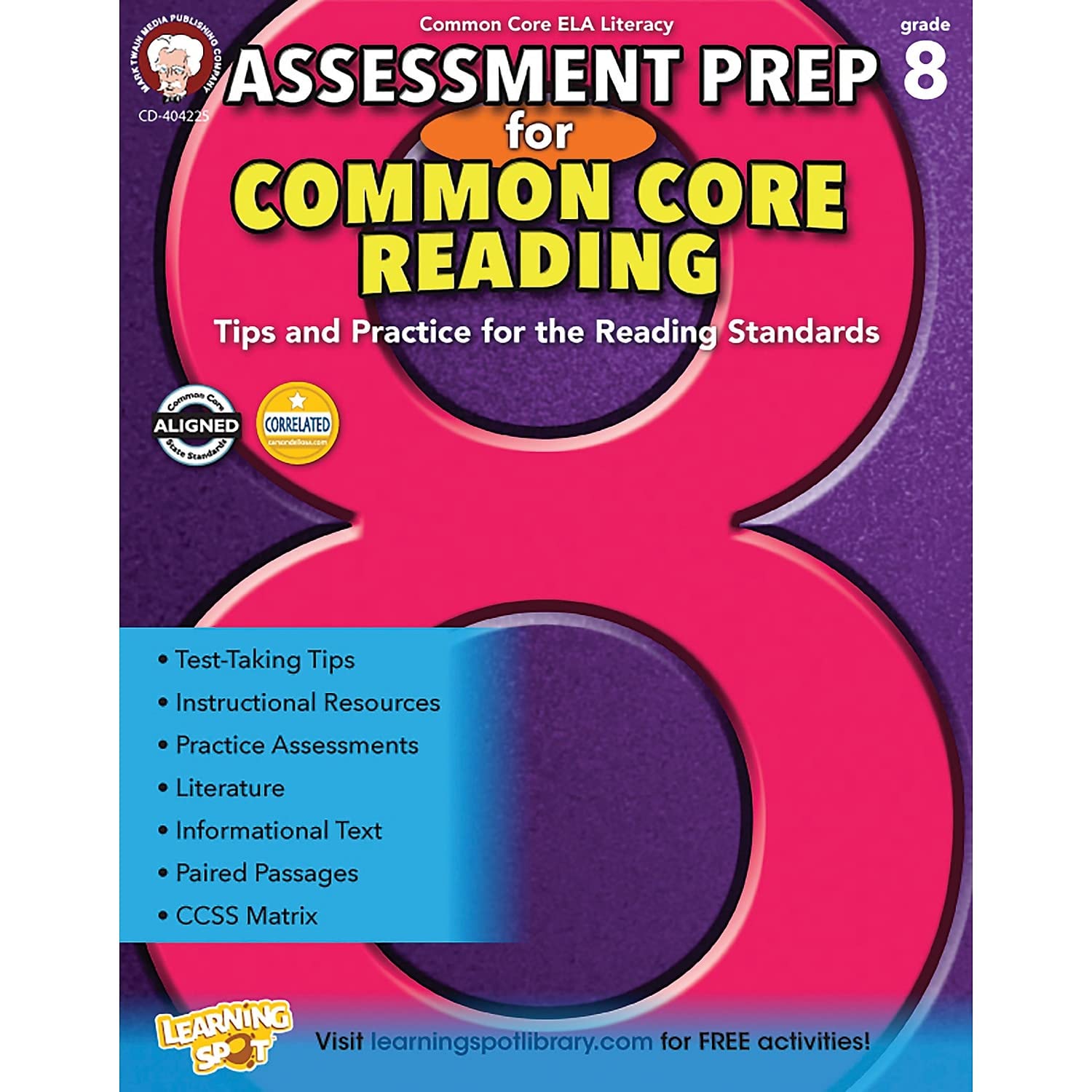 Algopix Similar Product 4 - Mark Twain Grade 8 Assessment Prep for