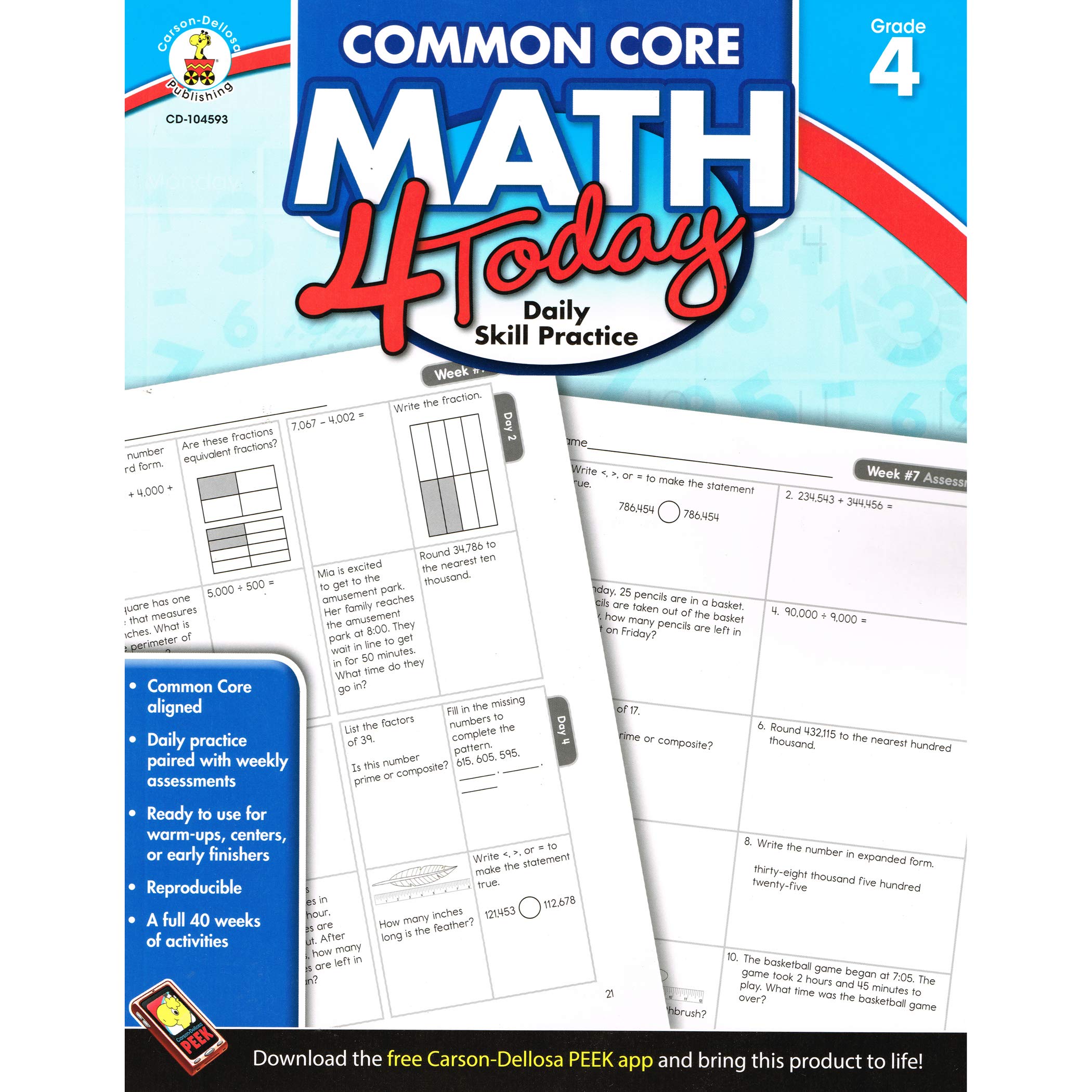 Algopix Similar Product 7 - Common Core Math 4 Today Grade 4