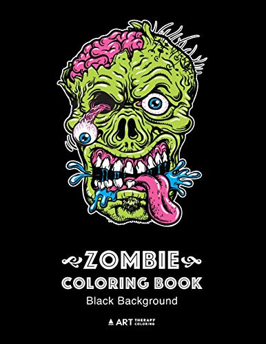 Algopix Similar Product 11 - Zombie Coloring Book Black Background