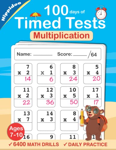 Algopix Similar Product 14 - Timed Tests Multiplication Math
