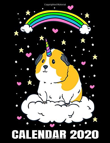 Algopix Similar Product 16 - Calendar 2020 Cute Guinea Pig Unicorn