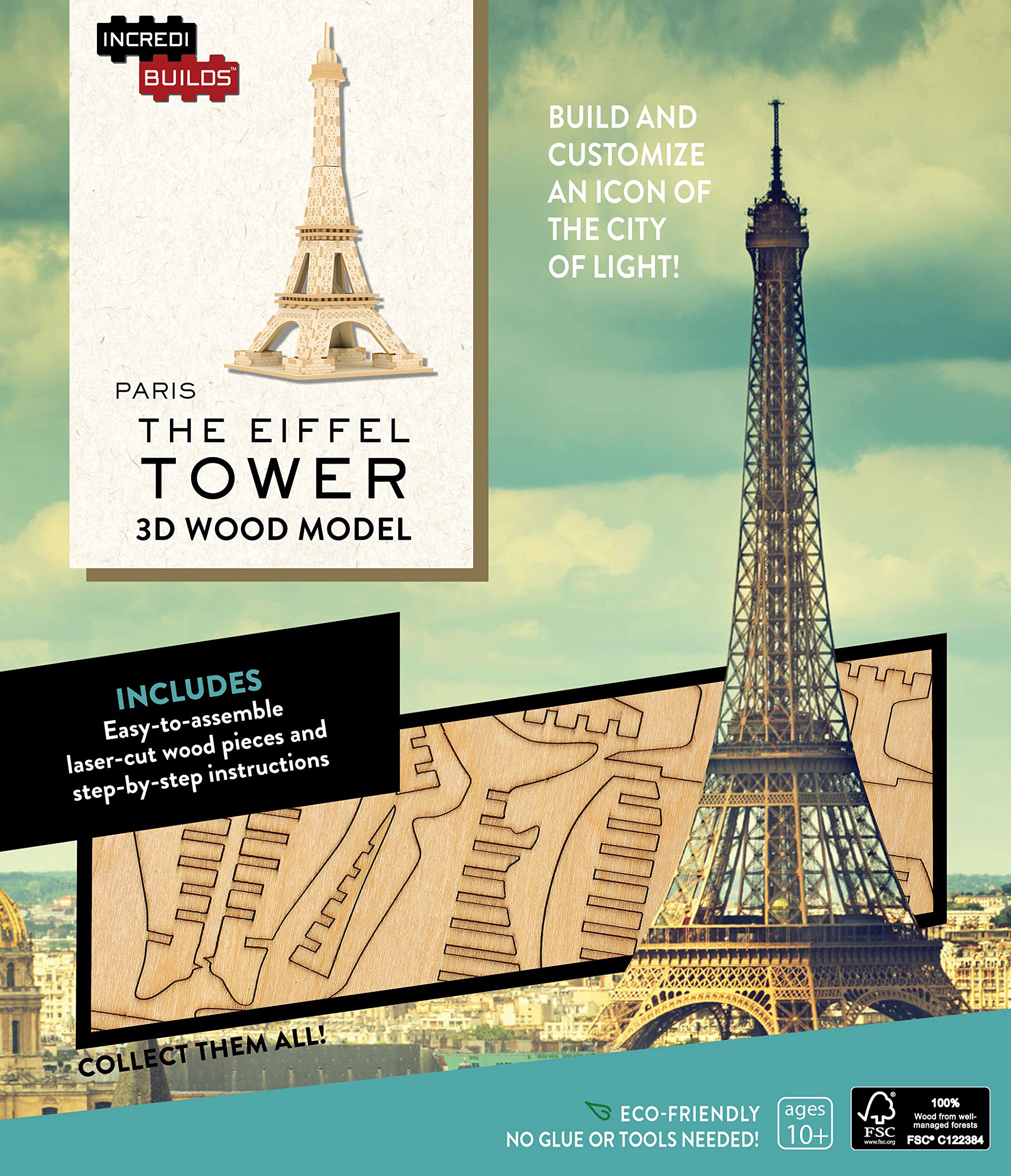 Algopix Similar Product 2 - IncrediBuilds Paris Eiffel Tower 3D