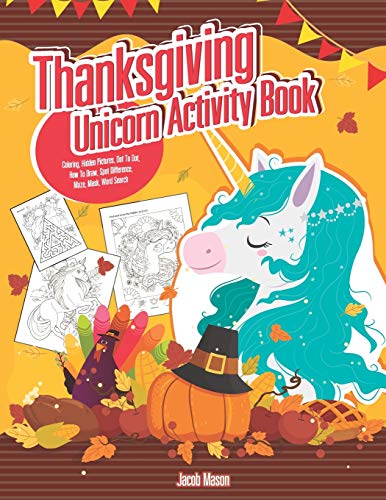 Algopix Similar Product 5 - Thanksgiving Unicorn Activity Book