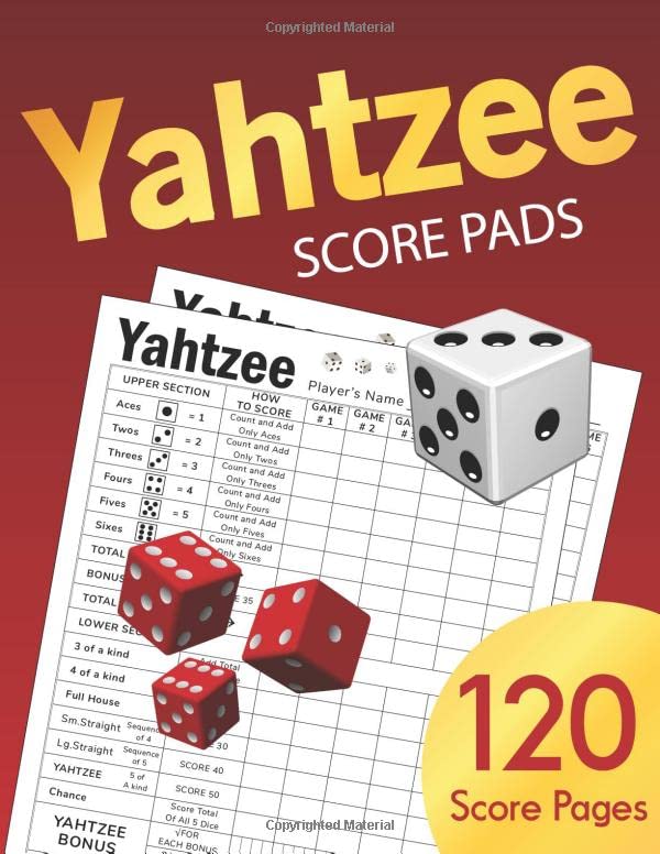 Algopix Similar Product 12 - Yahtzee Score Pads Large size 85 x 11
