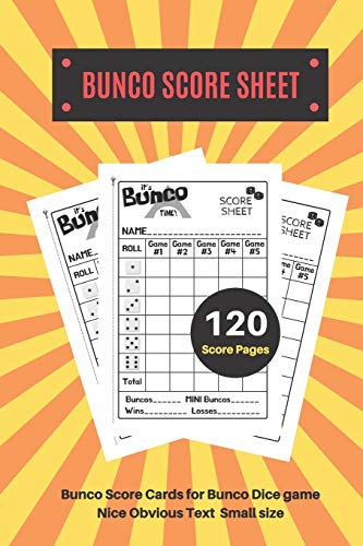 Algopix Similar Product 12 - Bunco Score Sheets V9 Perfect 120