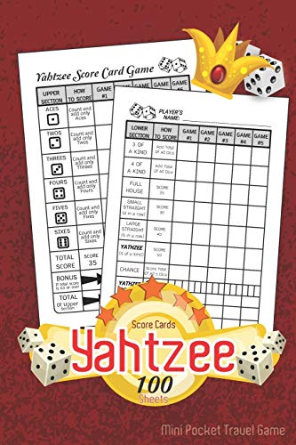 Algopix Similar Product 7 - Yahtzee Score Cards Mini Pocket Travel