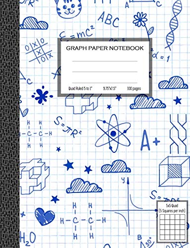 Algopix Similar Product 17 - Graph Paper Notebook Quad Ruled 5