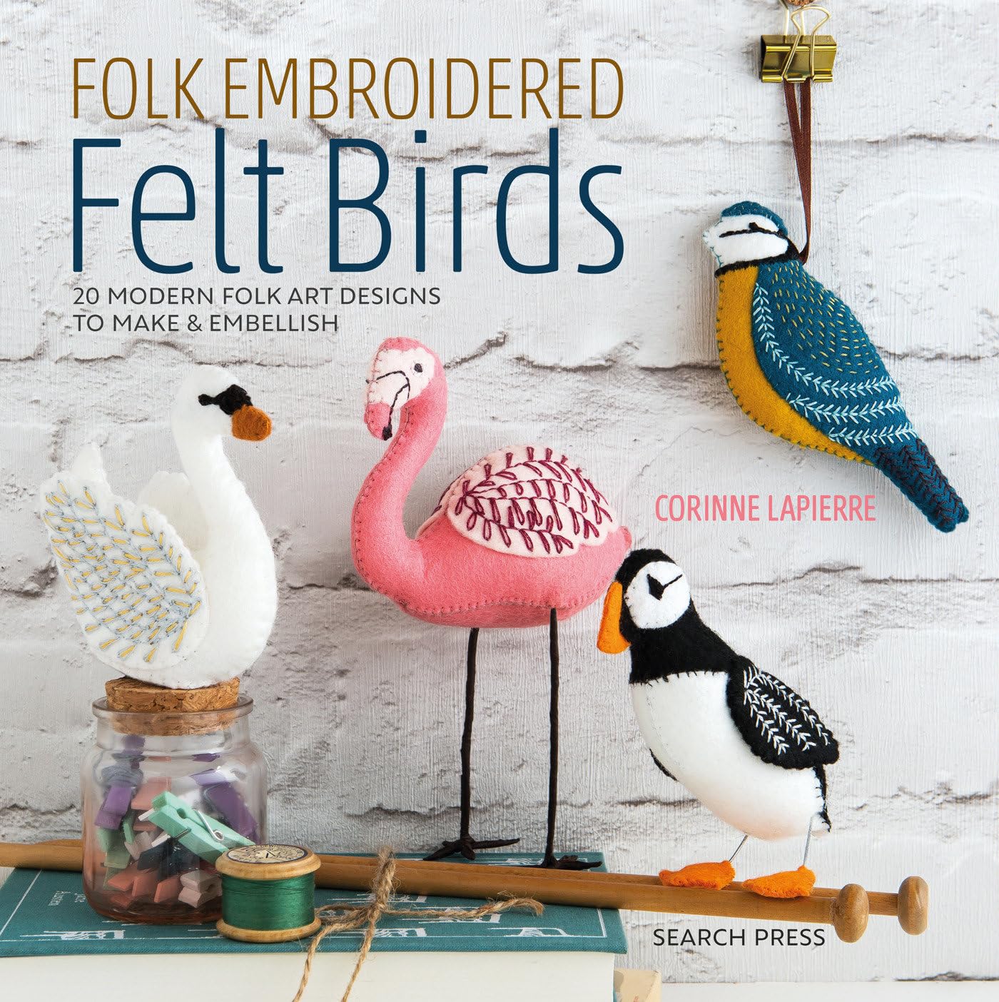 Algopix Similar Product 20 - Folk Embroidered Felt Birds 20 Modern