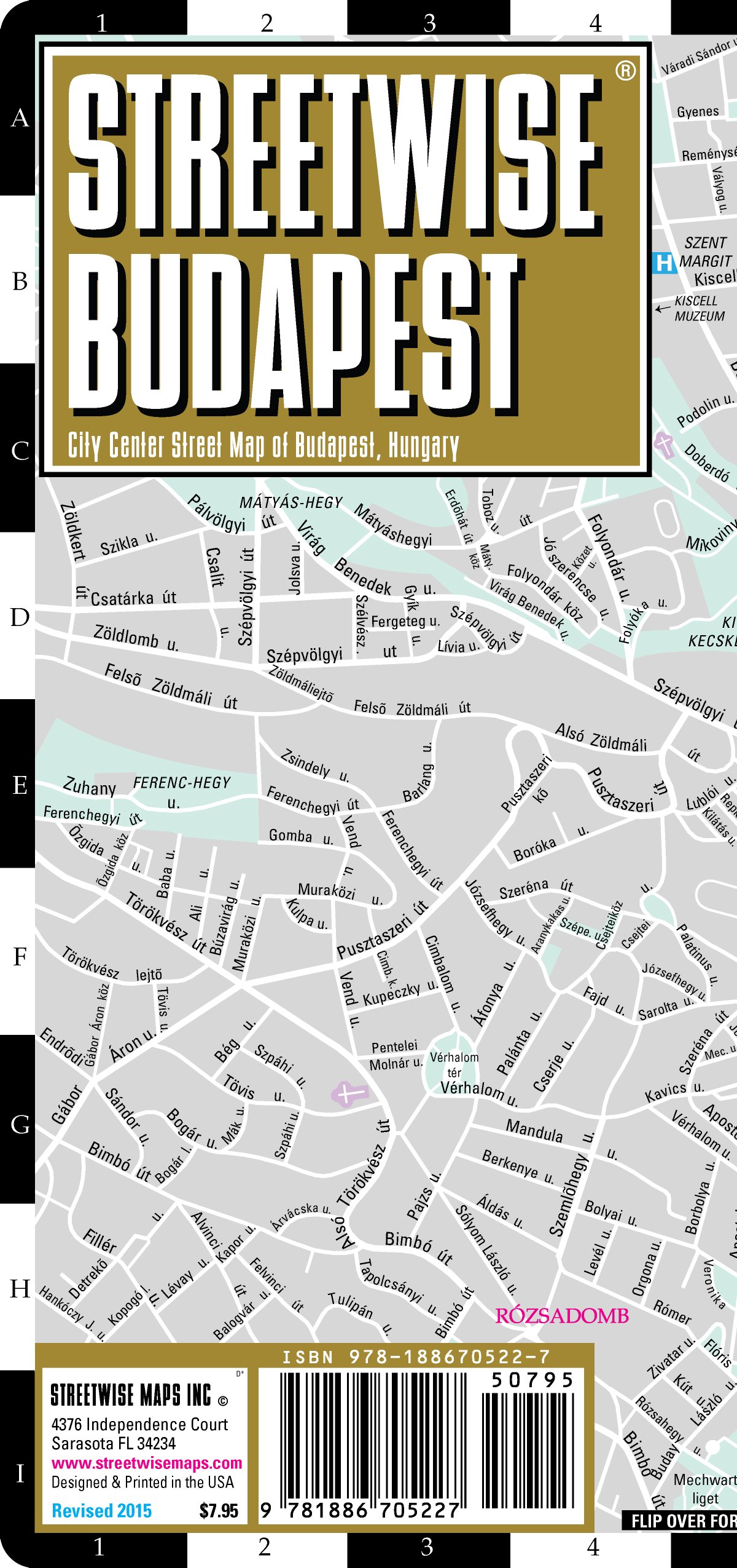Algopix Similar Product 11 - Streetwise Budapest Map  Laminated