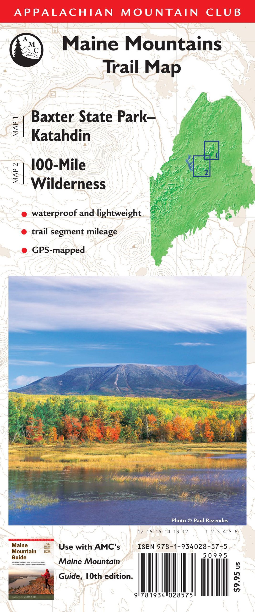 Algopix Similar Product 10 - AMC Map Baxter State Park  Katahdin