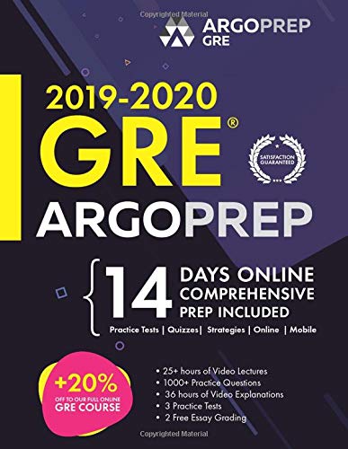 Algopix Similar Product 6 - GRE 2019  2020 by ArgoPrep Premium
