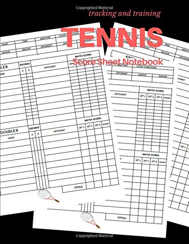 Algopix Similar Product 7 - Tennis Scoresheet Notebook 150 Pages