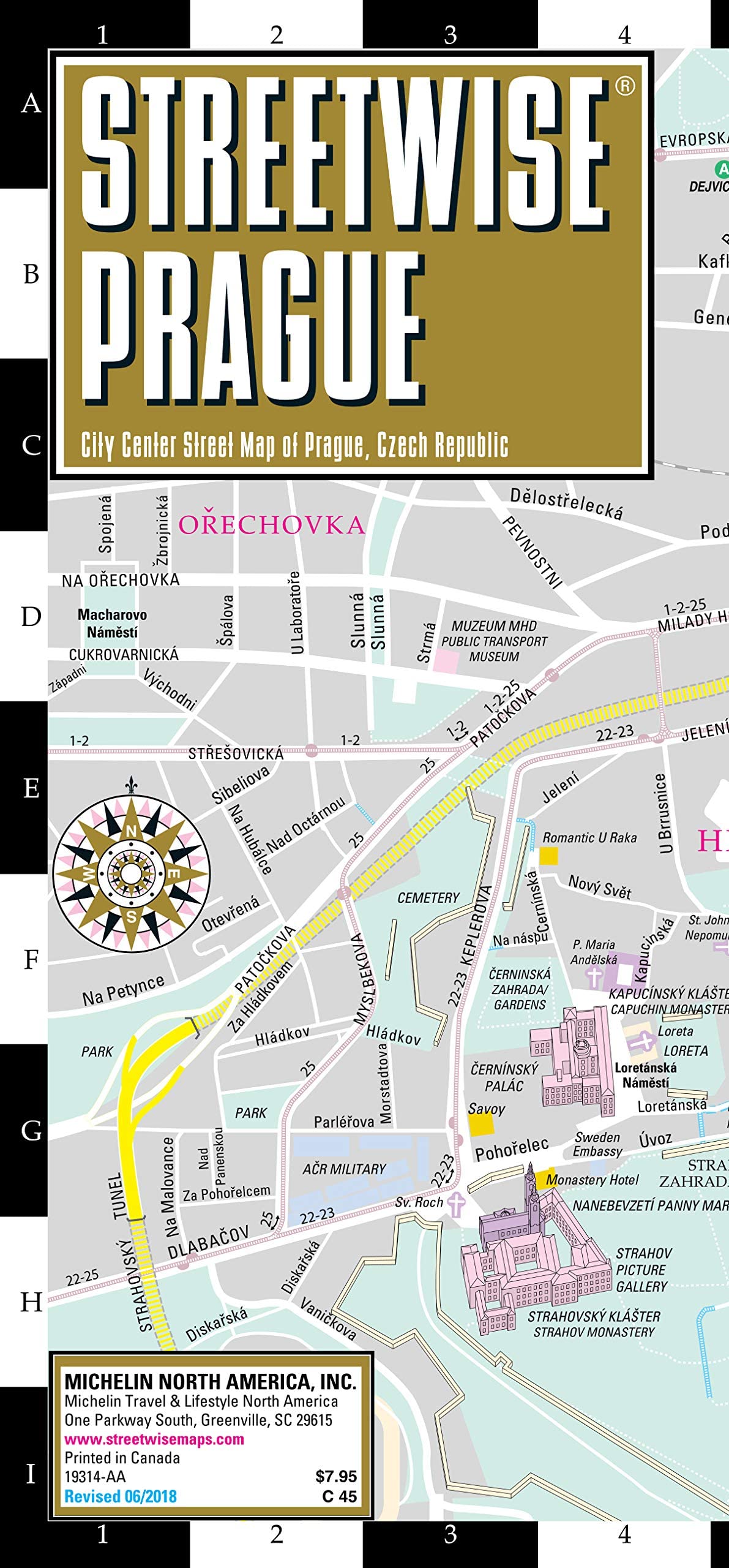 Algopix Similar Product 17 - Streetwise Prague Map  Laminated City