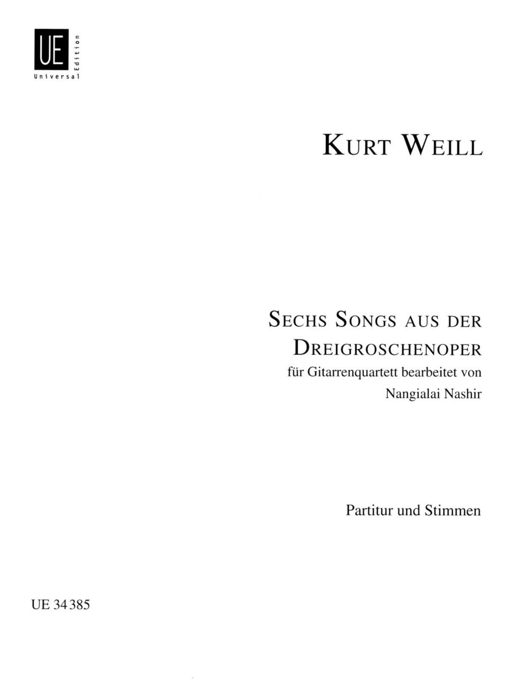 Algopix Similar Product 12 - 6 Six Songs from Threepenny Opera for