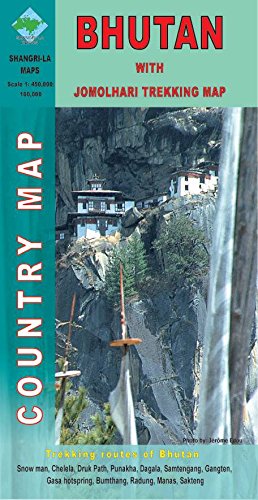 Algopix Similar Product 13 - Bhutan with Jomolhari Country Map