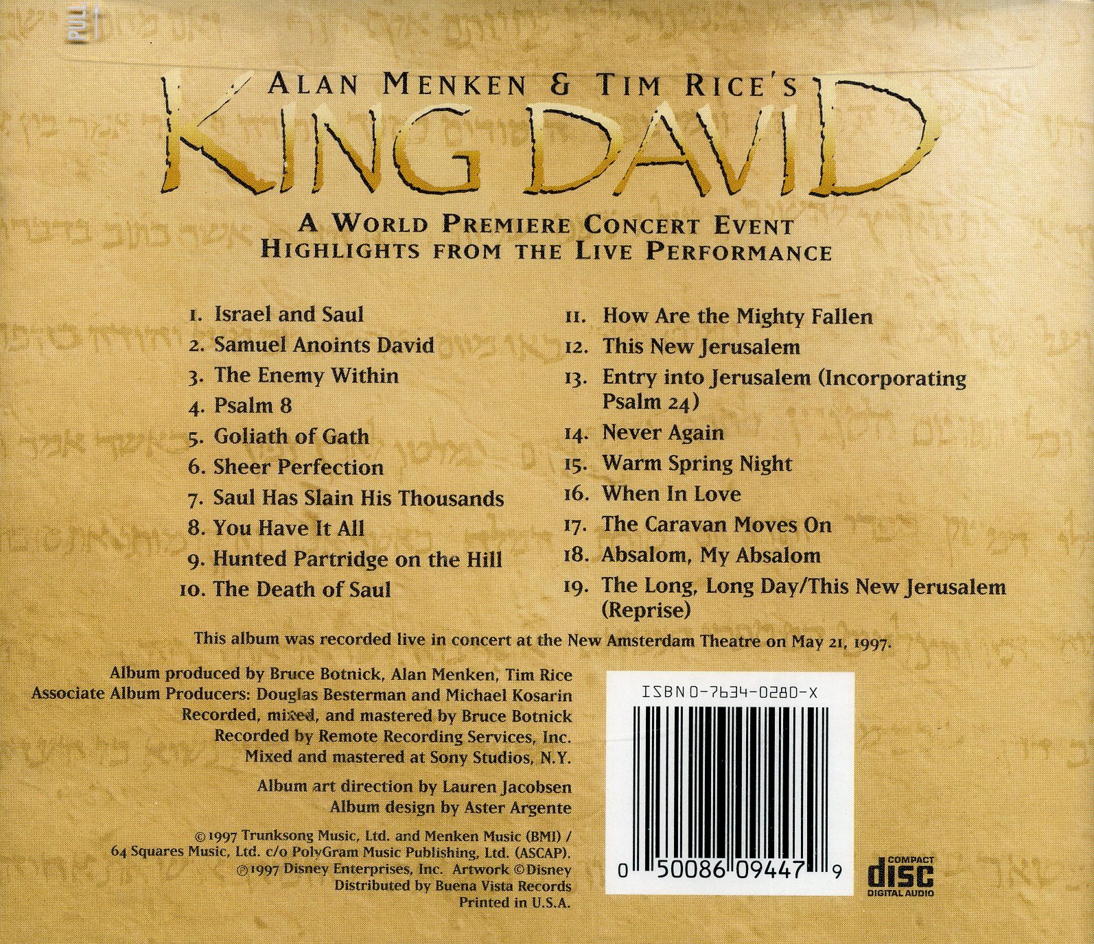 Algopix Similar Product 6 - Alan Menken & Tim Rice's King David