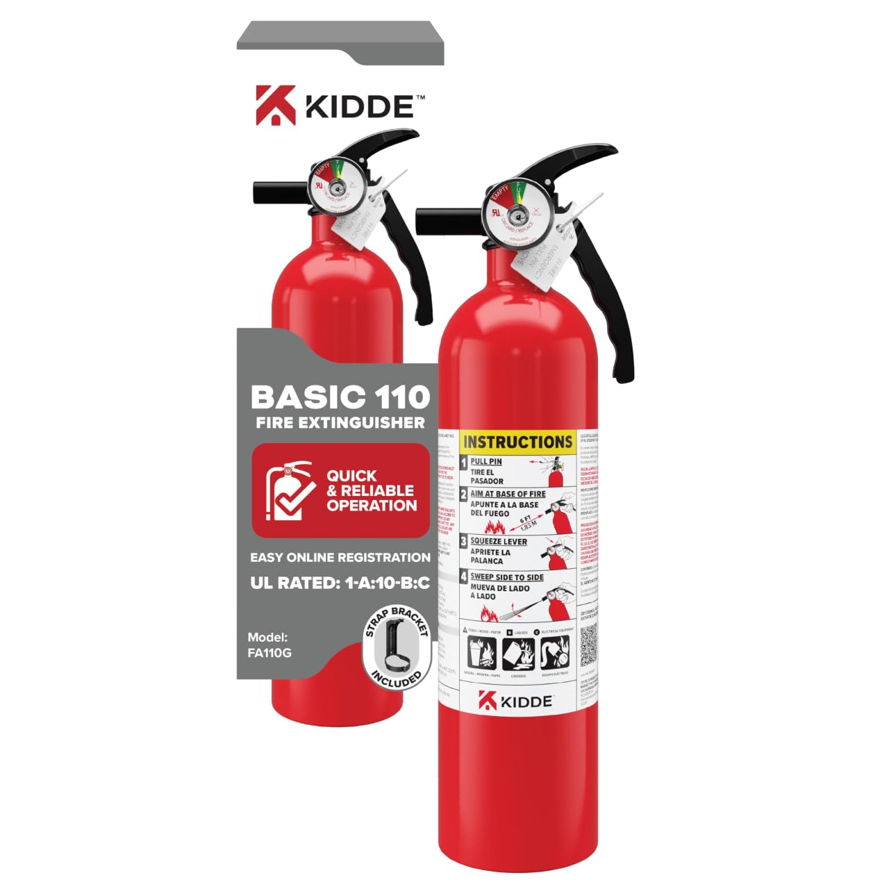 Algopix Similar Product 18 - Kidde Basic 110 Fire Extinguisher for