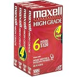 Algopix Similar Product 6 - Maxell HG T120 VHS Tape 4Pack