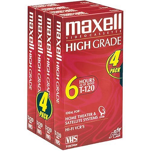 Algopix Similar Product 4 - Maxell HG T120 VHS Tape 4Pack