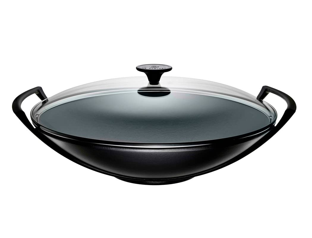 Algopix Similar Product 12 - Le Creuset Cast Iron Wok with Glass