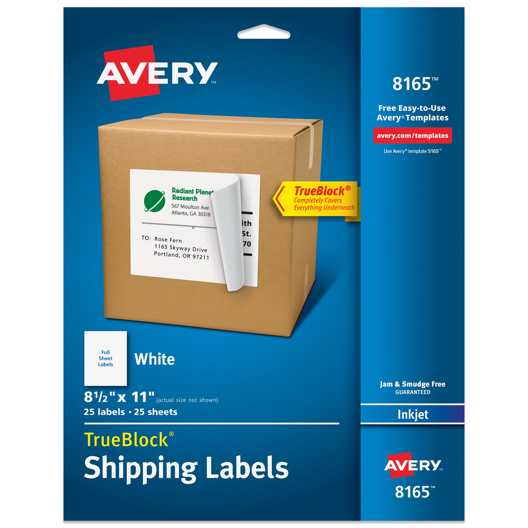 Algopix Similar Product 17 - Avery White FullSheet Labels for