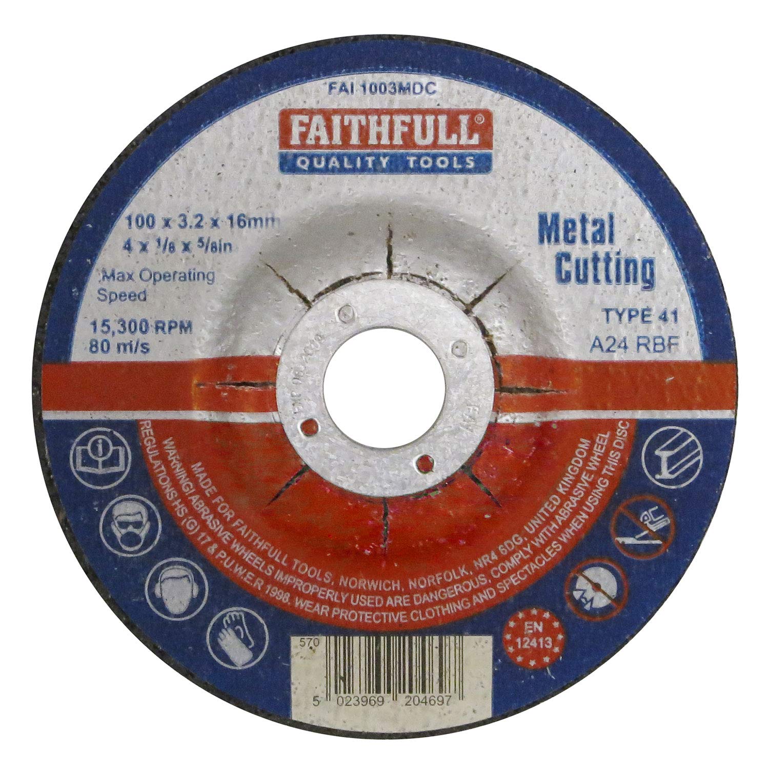 Algopix Similar Product 2 - Faithfull Cut Off Disc  Metal Depr