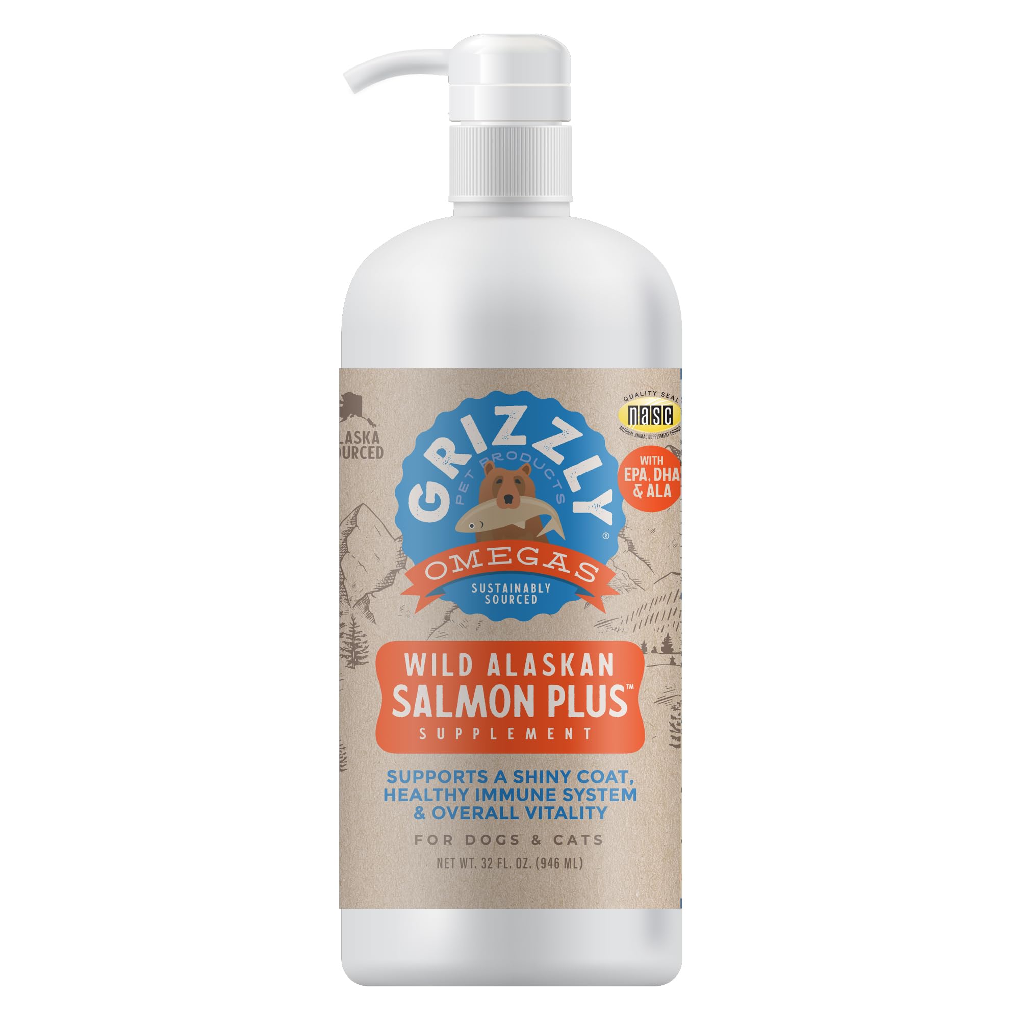 Algopix Similar Product 5 - Grizzly Wild Alaskan Salmon Oil Dog
