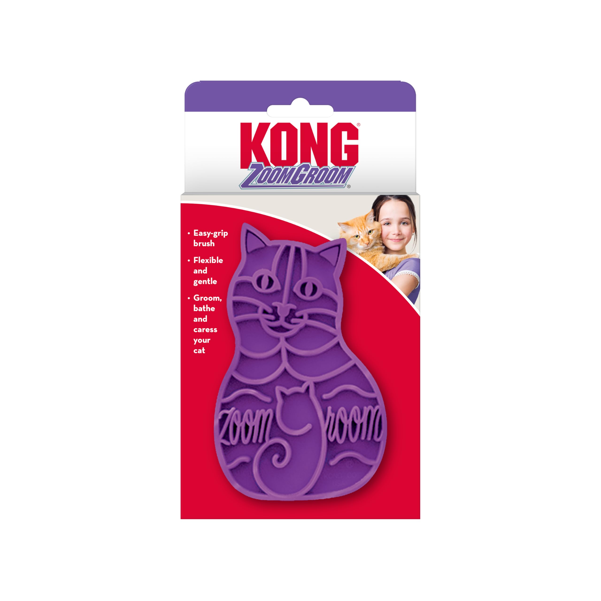 Algopix Similar Product 7 - KONG Cat ZoomGroom Brush  Soft Rubber